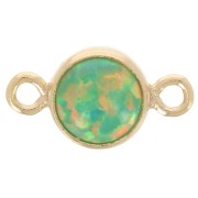 4.6mm Round Spacers Imitation Green Opal - Gold filled x1|raw }}