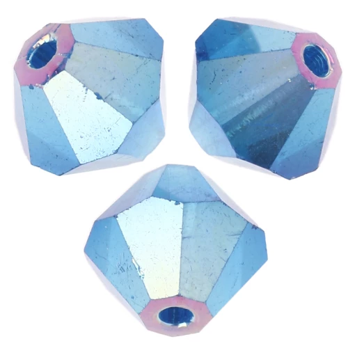 5mm Bicone beads Preciosa - Rondelle Bead - Capri Blue AB 2X x12