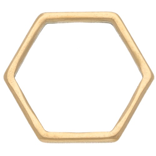 Mounting and weaving ring hexagon 12x13 mm - Stainless steel 304L Gold x1