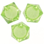 10mm square faceted beads in transparent acrylic - Light green x10|raw }}