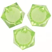 Light green - 10mm square faceted beads in transparent acrylic - Light green x10 10mm square faceted beads in transparent acrylic - Light green x10
