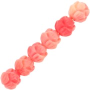 6mm Flower beads - synthetic - Light coral x10
