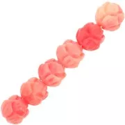 6mm Flower beads - synthetic - Light coral x10