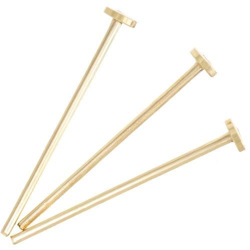 Flat head nails 20x0.8 mm soft - Fine gold plated x20