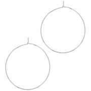 30mm Hoop earrings to decorate - Wire 0.7mm - Silver Tone x2