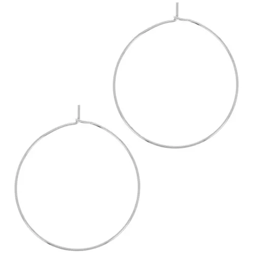 30mm Hoop earrings to decorate - Wire 0.7mm - Silver Tone x2