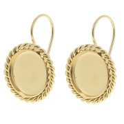 Rope effect dormeuses for 12mm flat back cabochon - Fine gold plated x2|raw }}