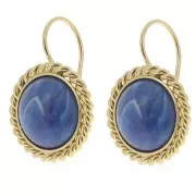 Rope effect dormeuses for 12mm flat back cabochon - Fine gold plated x2