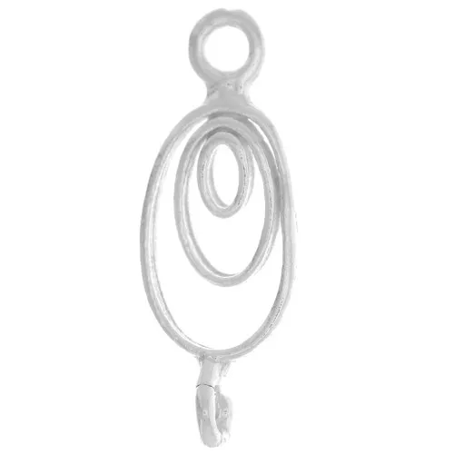 18x6.5mm 925 Sterling Silver Spacers pendant oval hollow x1