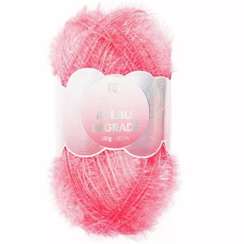 Creative Bubble - Crochet yarn for tawashi sponge - Neon pink gradient x1