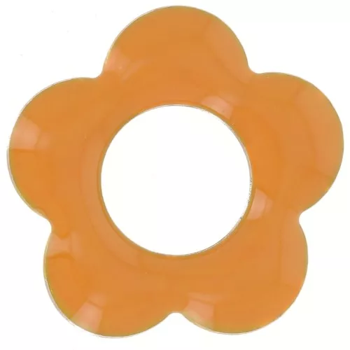 18mm metal and epoxy resin flower pendants - Mustard x4