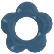 Petrol - Flower pendants 18 mm in metal and epoxy resin - Petrole x4 Flower pendants 18 mm in metal and epoxy resin - Petrole x4