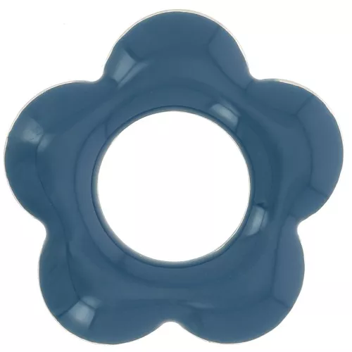 Flower pendants 18 mm in metal and epoxy resin - Petrole x4