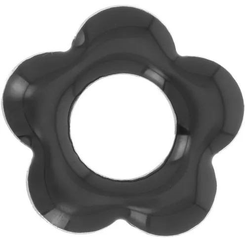 Metal and epoxy resin 18 mm flower pendants - Black x4