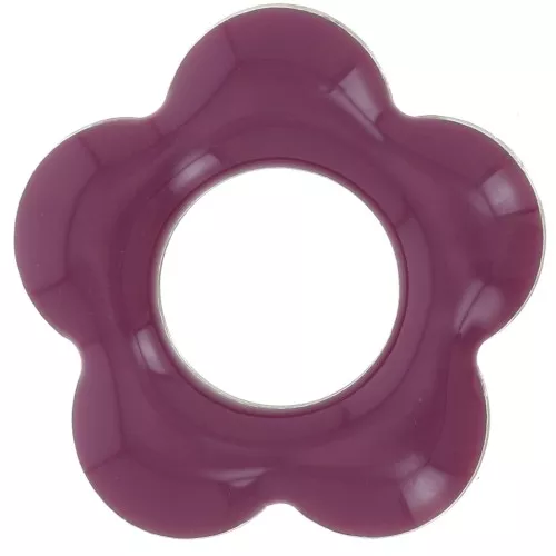 18 mm metal and epoxy resin flower pendants - Lilac x4
