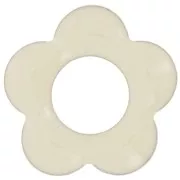 Cream - 18 mm metal and epoxy resin flower pendants - Cream x4 18 mm metal and epoxy resin flower pendants - Cream x4