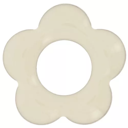 18 mm metal and epoxy resin flower pendants - Cream x4