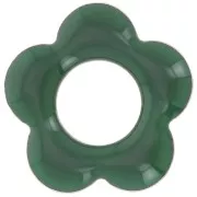 Pine green - 18 mm metal and epoxy resin flower pendants - Fir green x4 18 mm metal and epoxy resin flower pendants - Fir green x4