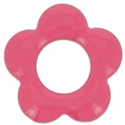 18 mm metal and epoxy resin flower pendants - Neon pink x4