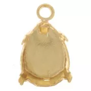 14x10mm Setting claw pendant for PureCrystal 4320 cabochon - Gold Tone x1