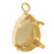 14x10mm Setting claw pendant for PureCrystal 4320 cabochon - Gold Tone x1