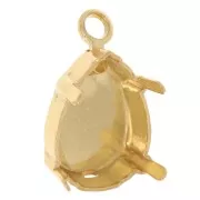 14x10mm Setting claw pendant for PureCrystal 4320 cabochon - Gold Tone x1