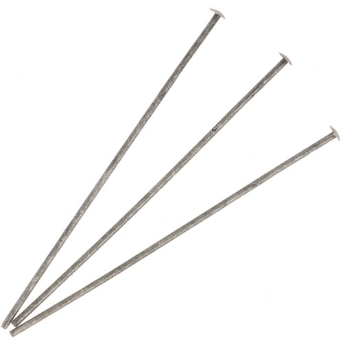 Flat head nails 40x0.7 mm - European made - Aged silver x25