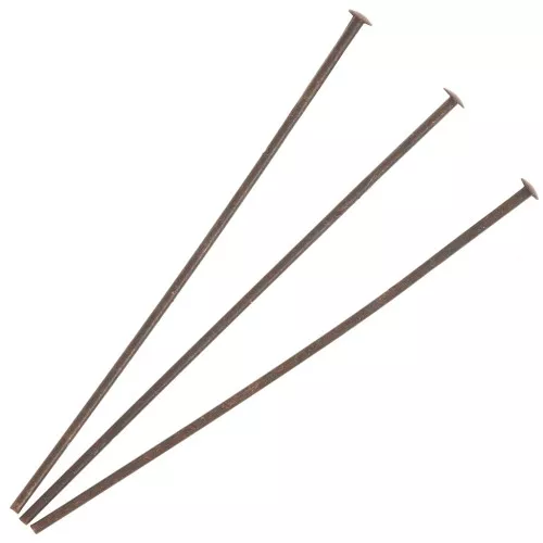 Flat head nails 40x0.7 mm - European made - Aged copper x25