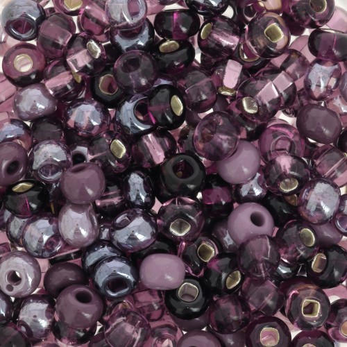 Preciosa Seed Beads 6/0 4 mm - Purple Assortment x20g