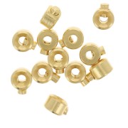 Crimp beads 3x2 mm - 2 in 1 - Fine gold plated x4|raw }}