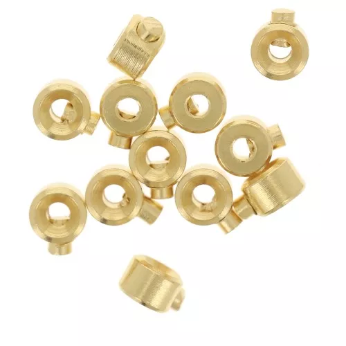 Crimp beads 3x2 mm - 2 in 1 - Fine gold plated x4