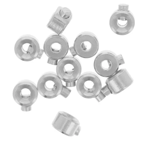 Crimp beads 3x2 mm - 2 in 1 - Antique fine silver plated x4