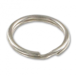 Round shape keyring 30mm Rhodium tone x1