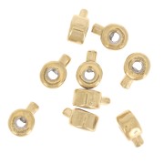 3x2mm Crimp beads - 2 in 1 - Stainless steel 316 Gold x4