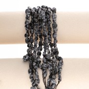 6 - 7mm irregular nugget gemstone Beads - Speckled Obsidian x40cm