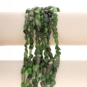 6 - 7mm tinted irregular nugget gemstone Beads - Green Jade x40cm