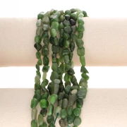 6 - 7mm tinted irregular nugget gemstone Beads - Green Jade x40cm