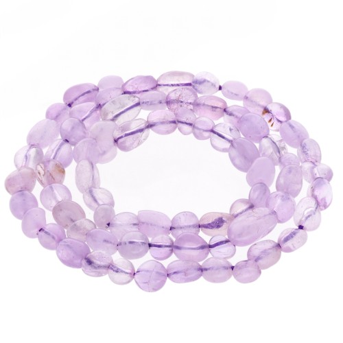 5-6mm irregular nugget gemstone Beads - Light amethyst x40cm