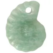 20x16mm Spiral Shell Gemstone Pendant - Amazonite x1