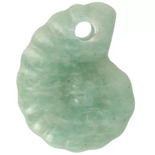20x16mm Spiral Shell Gemstone Pendant - Amazonite x1