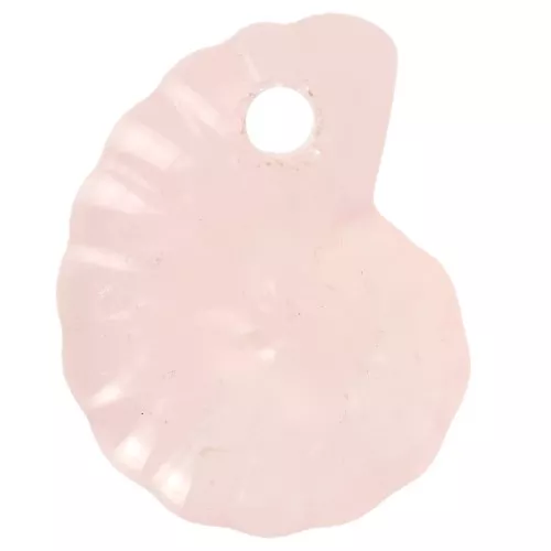 20x16mm Spiral Shell Gemstone Pendant - Rose Quartz x1