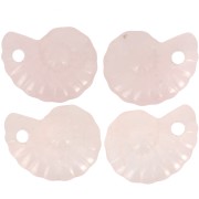 20x16mm Spiral Shell Gemstone Pendant - Rose Quartz x1