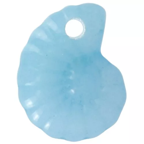 20x16mm Spiral Shell Gemstone Pendant - Aqua Jade x1