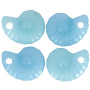 20x16mm Spiral Shell Gemstone Pendant - Aqua Jade x1