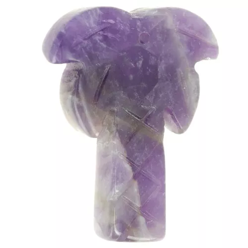 28x22mm gemstone Palm tree pendant - Amethyst x1