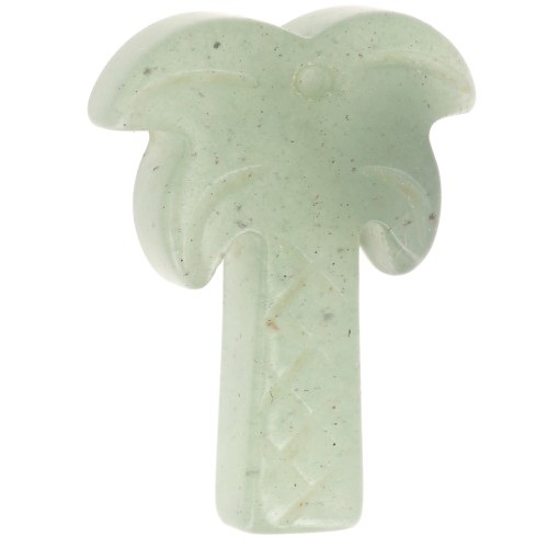 28x22mm gemstone Palm tree pendant - Aventurine x1