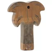 Eye of tiger - 28x22mm gemstone Palm tree pendant - Tiger eye x1 28x22mm gemstone Palm tree pendant - Tiger eye x1