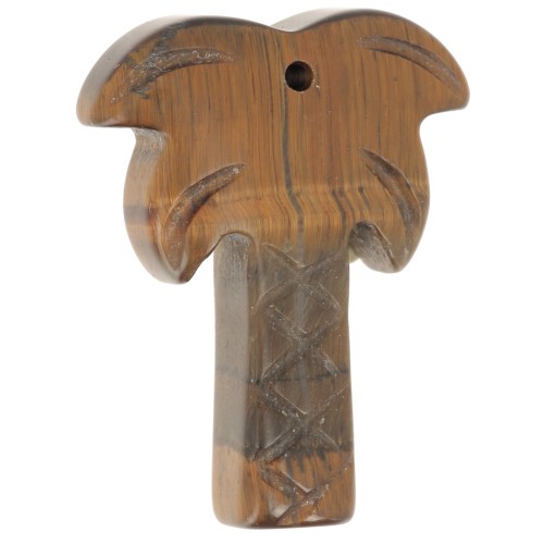 28x22mm gemstone Palm tree pendant - Tiger eye x1