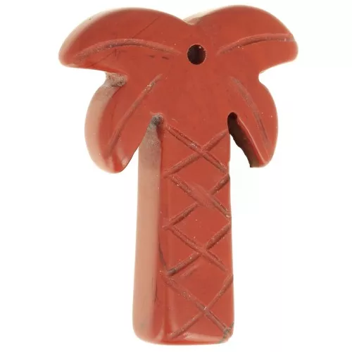 28x22mm gemstone Palm tree pendant - Red Jasper x1