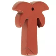 28x22mm gemstone Palm tree pendant - Red Jasper x1